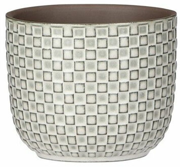 Mica Decorations Plantenpot - wit - keramiek - D11xH9 cm - bloempot