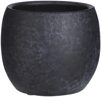 Mica Decorations Plantenpot - zwart - mat - keramiek - 14 x 12 cm