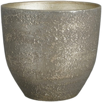 Mica Decorations Plantenpot - zwart met goud - terracotta - 29xH26 cm