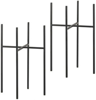 Mica Decorations Plantenstandaard - 2x - plantenpot/bloempot - metaal - H35 x B21 cm