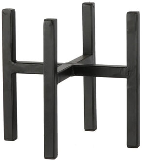 Mica Decorations Plantenstandaard/verhoger - zwart - metaal - H16 x B14 cm