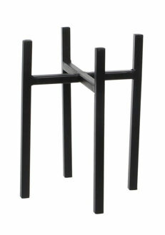 Mica Decorations Plantenstandaard - zwart - H25 x B16 cm - metaal - plantenpot/bloempot verhoger