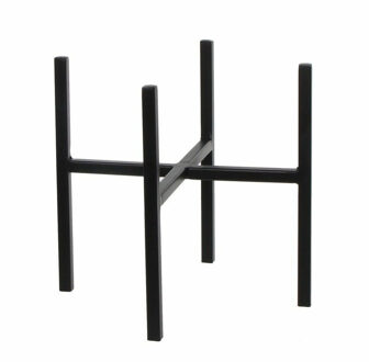 Mica Decorations Plantenstandaard - zwart - H25 x B24 cm - metaal - Plantenpot/bloempot verhoger