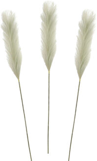 Mica Decorations Pluimgras losse steel/tak - 3x - salie groen - 104 cm - Decoratie kunst pluimen