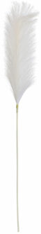 Mica Decorations Pluimgras losse steel/tak - wit - 104 cm - Decoratie kunst pluimen
