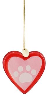 Mica Decorations Pootafdruk Hartje - Kerstornament - Roze