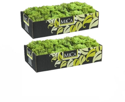 Mica Decorations Rendiermos - 3x pakjes - 500 gram - groen - hobby mos