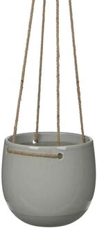 Mica Decorations resa ronde hangende pot lichtgrijs maat in cm: 17 x