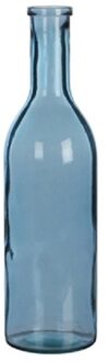 Mica Decorations Rioja Fles Vaas - 50 x 15 cm - Gerecycled Glas - Blauw