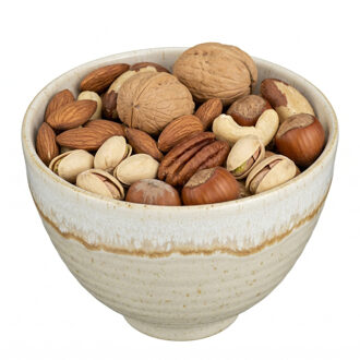 Mica Decorations Serveer/chips schaaltje Ethan - creme - 8 x 11 cm - keramiek - kommetjes