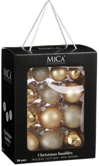 Mica Decorations Set - Kerstballen - Champagne