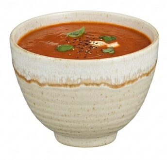 Mica Decorations Soepkom Ethan - creme kleur - 8 x 11 cm - porselein - kommetje / schaaltje