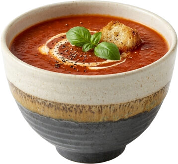 Mica Decorations Soepkom Ethan - zwart - 8 x 11 cm - porselein - kommetjes / schaaltjes