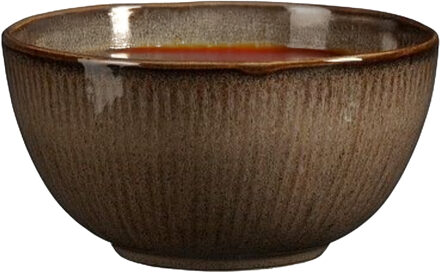 Mica Decorations Soepkom Nusa - bruin - 7 x 12 cm - keramiek - kommetjes - 500 ml