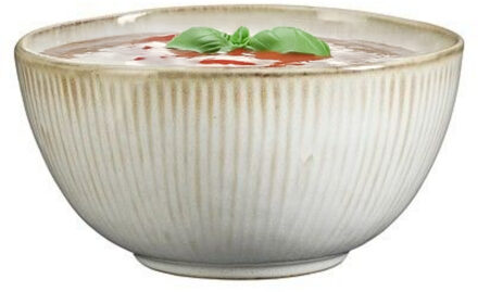 Mica Decorations Soepkom Nusa - creme kleur - 14 x 7 cm - keramiek - kommetjes - 500 ml
