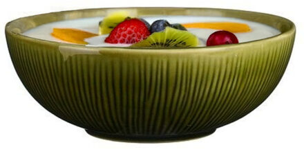 Mica Decorations Soepkom Nusa - groen - 17 x 6 cm - keramiek - kommetjes - 500 ml