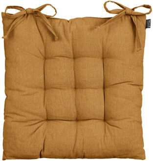 Mica Decorations stoelkussen - cognac bruin - 46 x 46 x 7 cm
