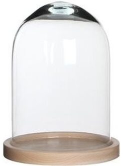 Mica Decorations Stolp Hella - glas en eikenhout - 17 x 23 cm - Home Deco stolpen