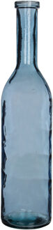 Mica Decorations Transparante/blauwe fles vaas/vazen van eco glas 18 x 75 cm