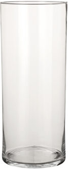 Mica Decorations Vaas - cilinder - helder glas - D19 x H48 cm - Bloemenvaas