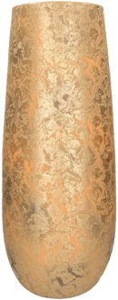Mica Decorations Vaas - keramiek - flakes - goud - D21 x H55 cm - bloemenvaas