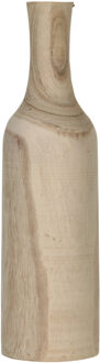 Mica Decorations Vaas - paulownia hout - bruin - 14 x 47 cm - woondecoratie