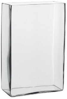 Mica Decorations Vaas - rechthoekig - glas - 20 x 10 x 30 cm - Accubakken - Glazen vazen