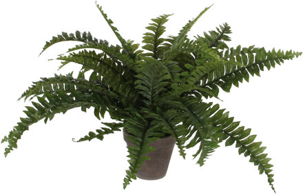 Mica Decorations Varen kunstplant - groen - in terracotta pot - H42 cm - nep plant