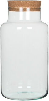 Mica Decorations Voorraadpot Emily - D19 x H36 cm - transparant - snoeppot - met kurken deksel