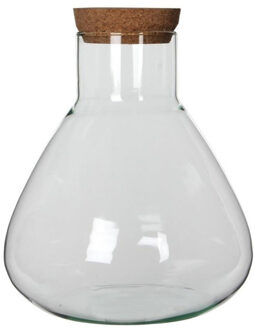 Mica Decorations Voorraadpot Emily - D30 x H32 cm - transparant - snoeppot - met kurken deksel