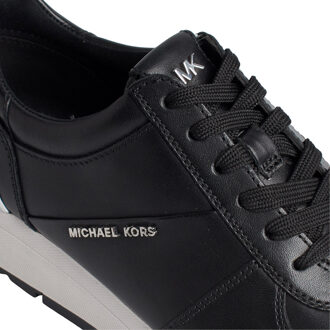 Michael Kors Allie Leren Sneakers 43R5ALFP3L voor dames Zwart