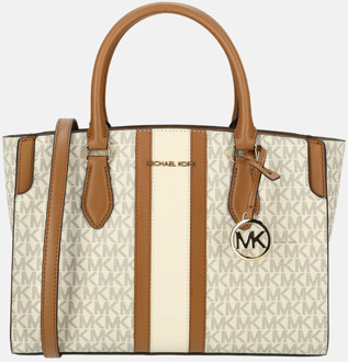 Michael Kors Becca satchel handtas M vanilla/acorn