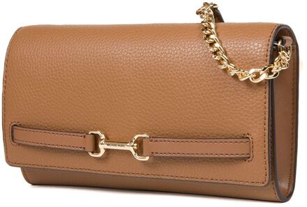 Michael Kors Carson Grote Portemonnee Aan Een Ketting Bruin