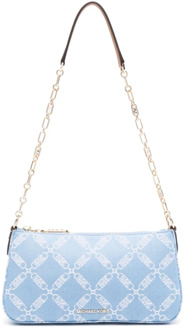 Michael Kors Denim Chain Pouchette Tas Michael Kors , Blue , Dames - ONE Size