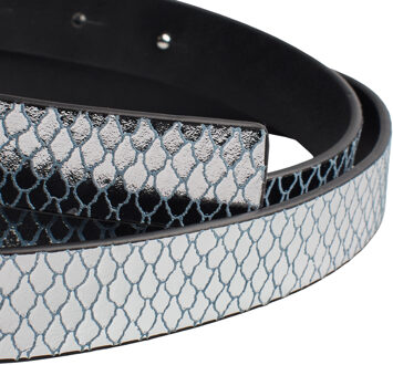 Michael Kors Dünner, wendbarer Damengürtel aus Metallic-Leder 558992 Zilver