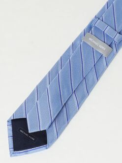 Michael Kors Gestreepte Zijde Stropdas Lichtblauw