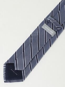 Michael Kors Gestreepte Zijden Stropdas Donkergrijs