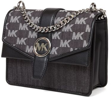 Michael Kors Greenwich Kleine Flap Crossbody Tas - maat Zwart