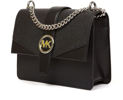 Michael Kors Greenwich Kleine Flap Crossbody Tas Zwart - One Size