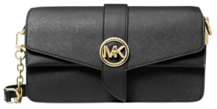 Michael Kors Greenwich Medium schoudertas van leer Zwart - 1 maat