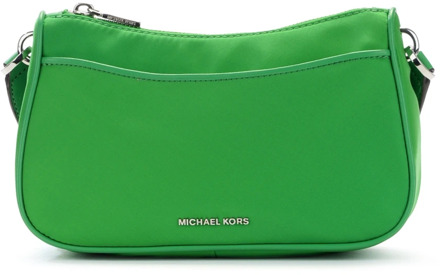 Michael Kors Groene nylon schoudertas met zilveren metalen details Michael Kors , Green , Dames - ONE Size