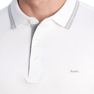 Michael Kors Herren-Poloshirt aus Baumwolle mit kurzen Ärmeln OF15FY220B Wit