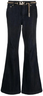 Michael Kors Indigo Rinse Flare Chain Belt Jeans Michael Kors , Black , Dames - M,S,Xs,3Xs,2Xs
