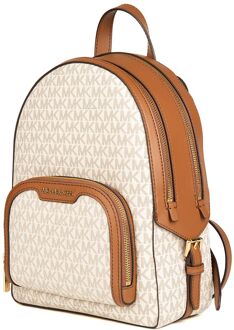 Michael Kors Jaycee Medium Zip Pocket Rugzak Crème