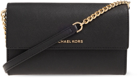 Michael Kors Jet Set portemonnee met band Michael Kors , Black , Dames - ONE Size