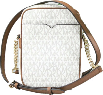 Michael Kors Jet Set Travel Signature Medium Logo Ketting Schoudertas Grijs