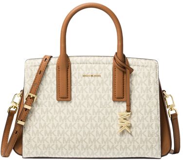 Michael Kors Laila Satchel vanilla/acrn handtas dames Beige - H 19,5 x B 28 x D 11 cm