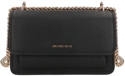 Michael Kors Leren Crossbody Tas met Kettingband Michael Kors , Black , Dames - ONE Size