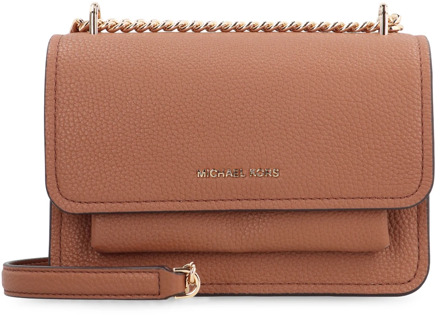 Michael Kors Leren Crossbody Tas met Kettingband Michael Kors , Brown , Dames - ONE Size