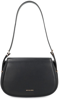 Michael Kors Leren Crossbody Tas met Magnetische Flap Michael Kors , Black , Dames - ONE Size